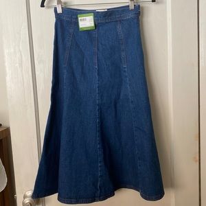 kate spade denim midi skirt